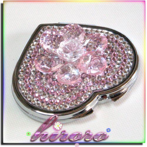 ハート型コンパクトミラー フラワーパーツ クリスタルストーン no.23 |  | 03