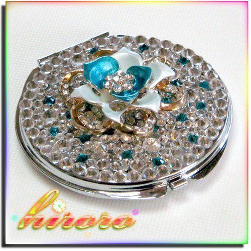 丸型コンパクトミラー フラワーパーツ クリスタルストーン no.24 |  | 01