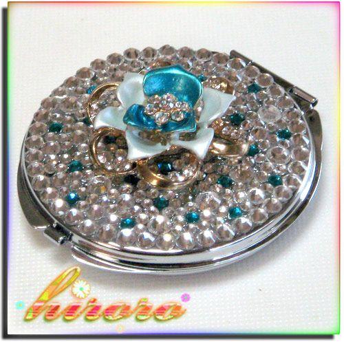 丸型コンパクトミラー フラワーパーツ クリスタルストーン no.24 |  | 02