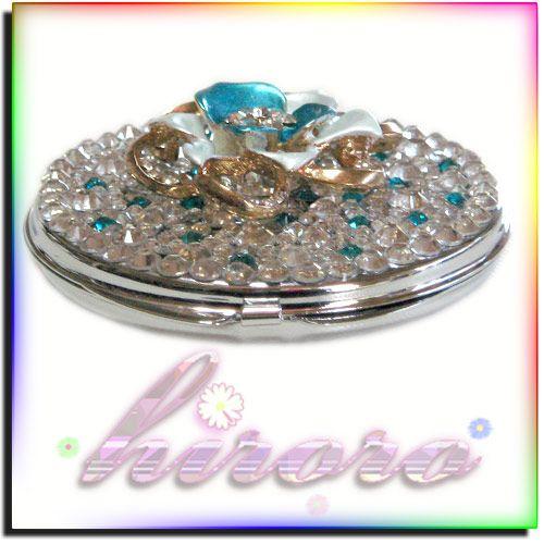 丸型コンパクトミラー フラワーパーツ クリスタルストーン no.24 |  | 03