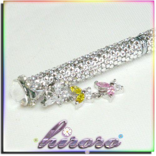 デコ ボールペン 総スワロフスキー 660粒使用 ３連蝶々 no.12 |  | 02