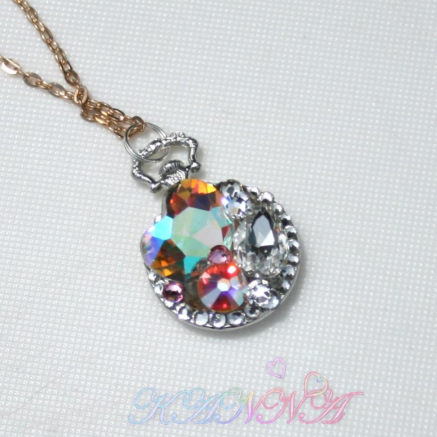 極上！高級ビジューとスワロフスキーの宝石盛りネックレス ペンダント