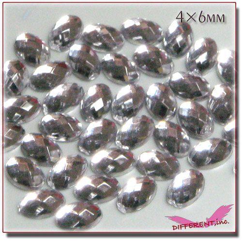 ネイル＆デコ用 オーバルクリア ラインストーン 4*6mm 50粒 | 