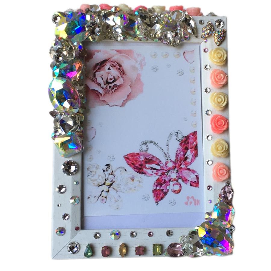 極上！スワロフスキーとビジューの姫盛りフォトフレーム 写真立て by