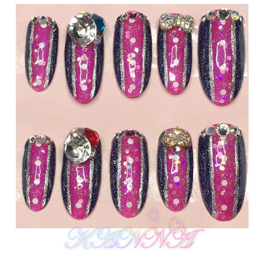 乾杯グラス　ネイルパーツ　痛ネイル　推しネイル　ピンクパープル image.jpg