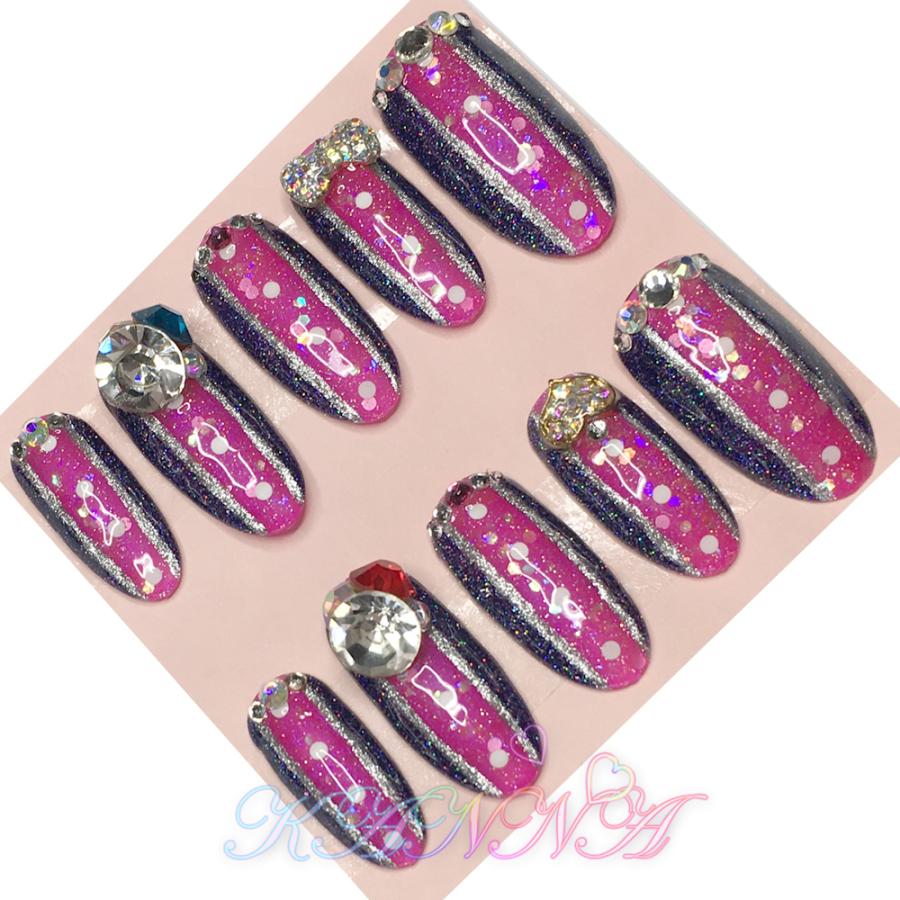 乾杯グラス ネイルパーツ 痛ネイル 推しネイル ピンクパープル 乾杯