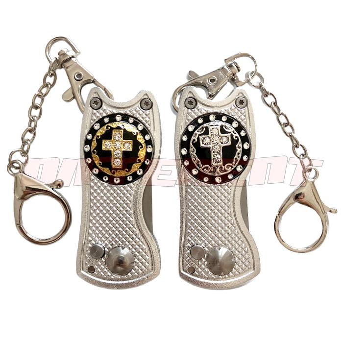 グリーンフォークジャックナイフタイプ 十字架 スワロフスキーゴルフ