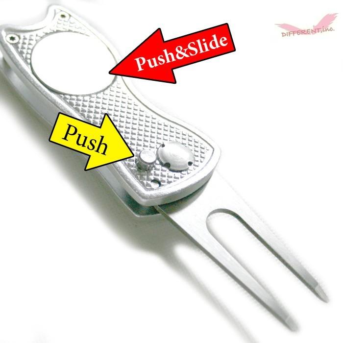 ゴルフ ジャックナイフタイプのリペアツールマーカーセット、キーチェーン付 |  | 01