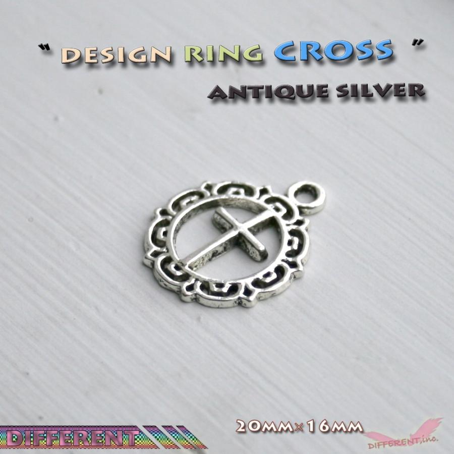 デザインリングに Cross 銀古美 チャーム アクセサリーパーツ |  | 02