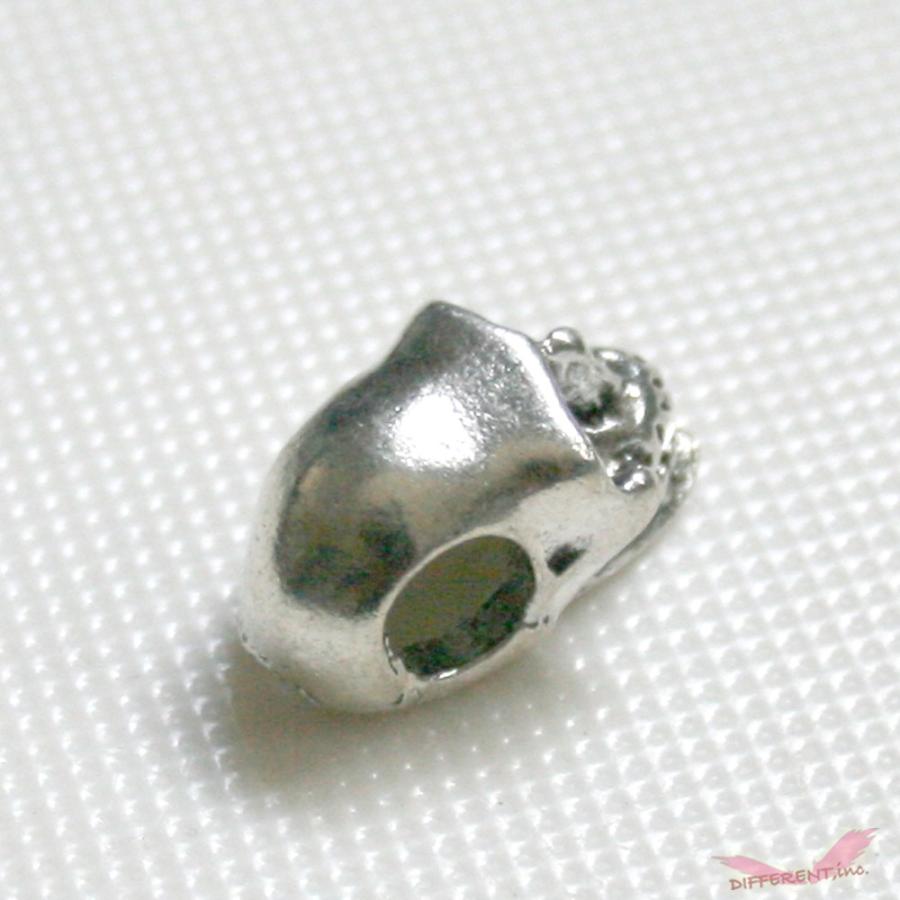 リアル スカルヘッド  メタル ビーズパーツ 横穴 ヴィンテージシルバー |  | 04