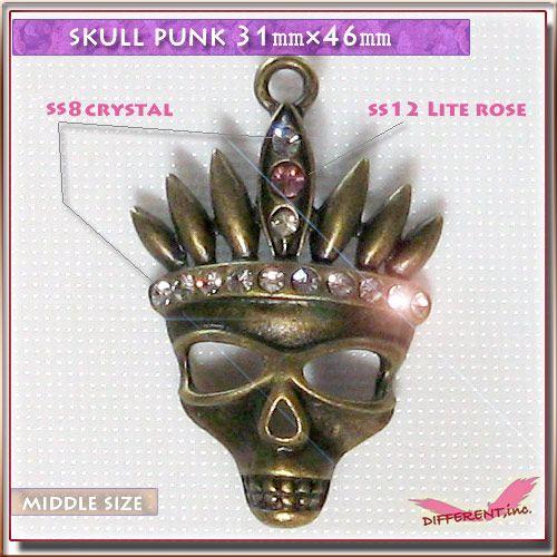 パンクなスカル 金古美チャーム ストーン埋込み穴あり |  | 03