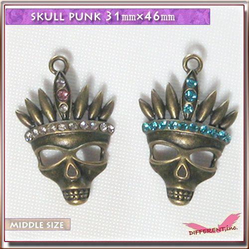 パンクなスカル 金古美チャーム ストーン埋込み穴あり |  | 04