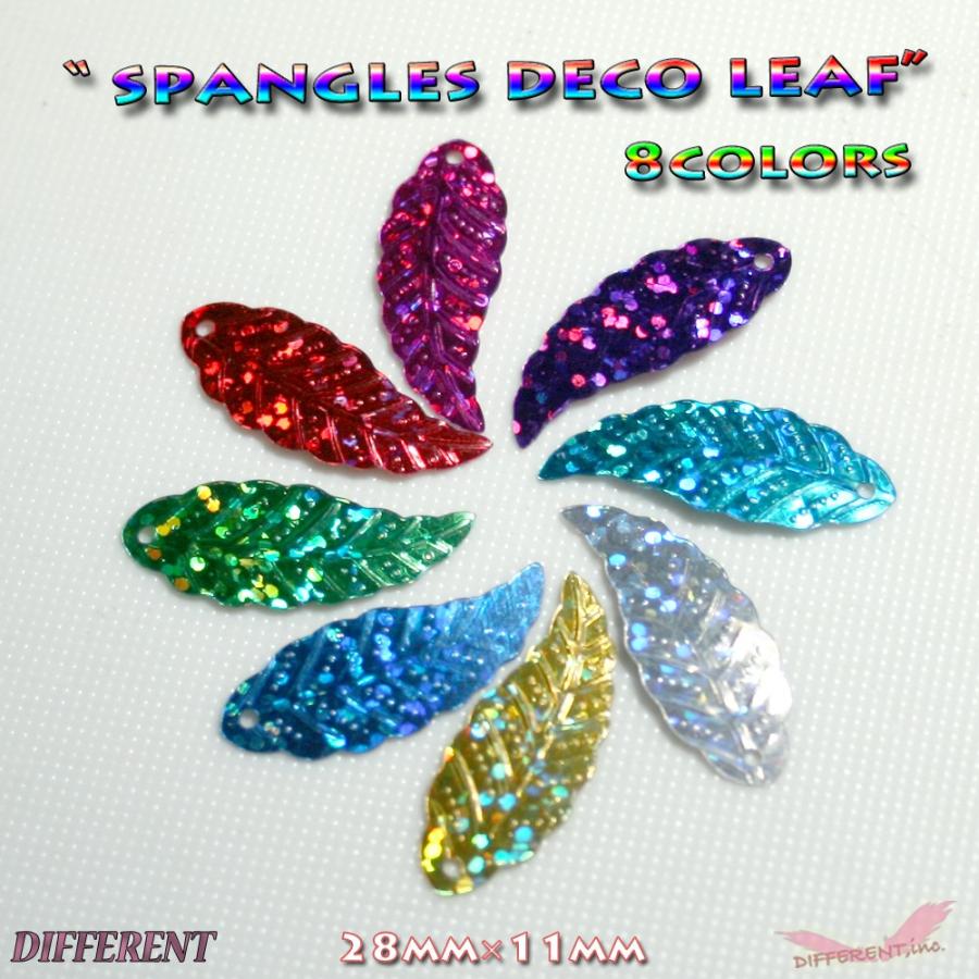 スパンコール デコ リーフ 装飾 イヤリング アクセサリーパーツに | 