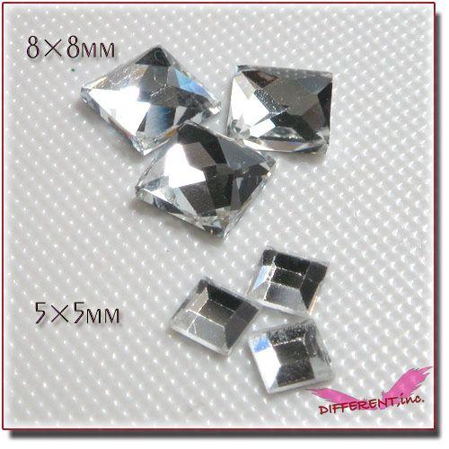 高品質 ガラス製ストーン スクエア フラットバック ２size |  | 01