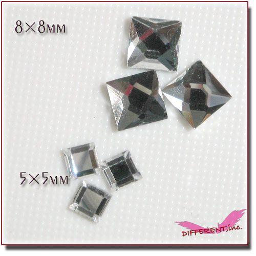 高品質 ガラス製ストーン スクエア フラットバック ２size |  | 02