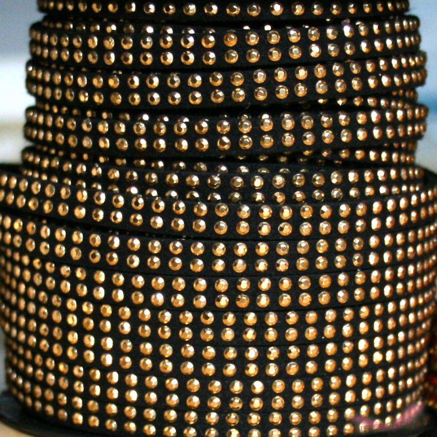 スタッズ ゴールド スエード フェイク 紐  5mm幅 20cm 計り売り |  | 01