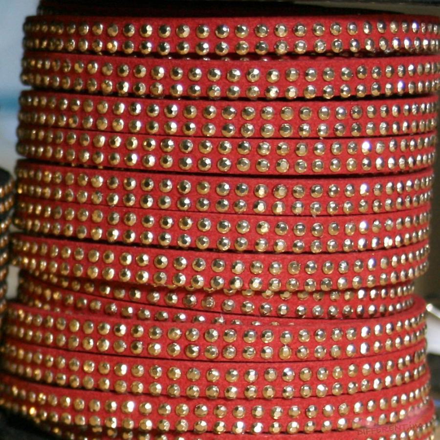 スタッズ ゴールド スエード フェイク 紐  5mm幅 20cm 計り売り |  | 02