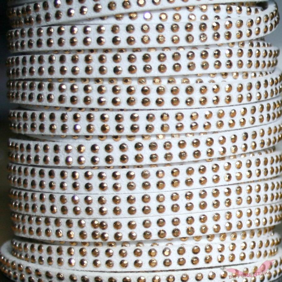 スタッズ ゴールド スエード フェイク 紐  5mm幅 20cm 計り売り |  | 03