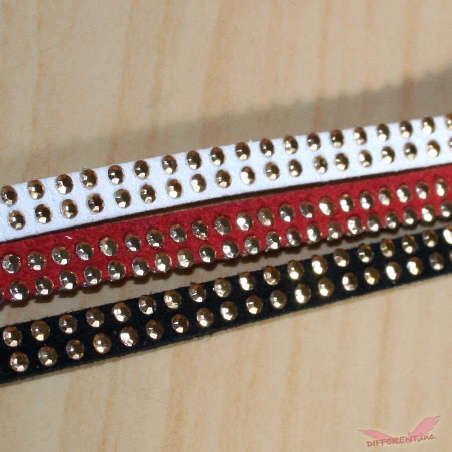 スタッズ ゴールド スエード フェイク 紐  5mm幅 20cm 計り売り |  | 05
