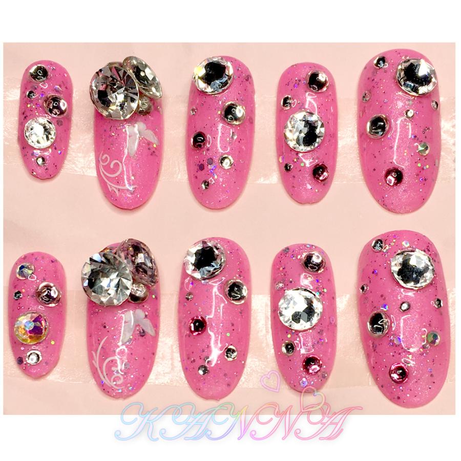 スワロフスキー ストーンのシンプルピンクネイル ネイルチップ By Kanna Swasimp N Ov Different 通販 Yahoo ショッピング