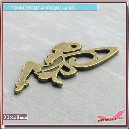 永遠の憧れ ティンカーベル風チャーム 金古美  33*28 |  | 02