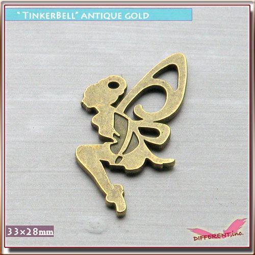 永遠の憧れ ティンカーベル風チャーム 金古美  33*28 |  | 03
