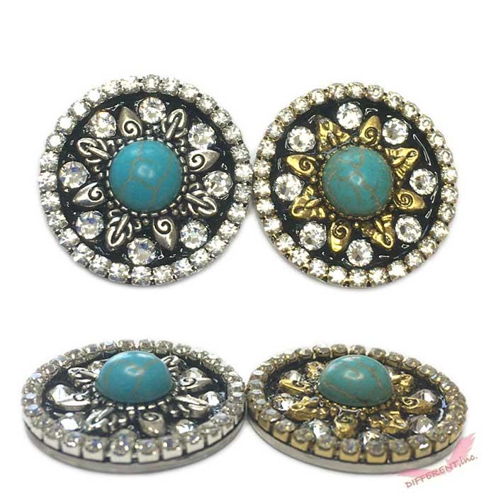 古代デザイン リアルターコイズ スワロフスキー ラインストーン ゴルフマーカー クリップ付 |  | 05