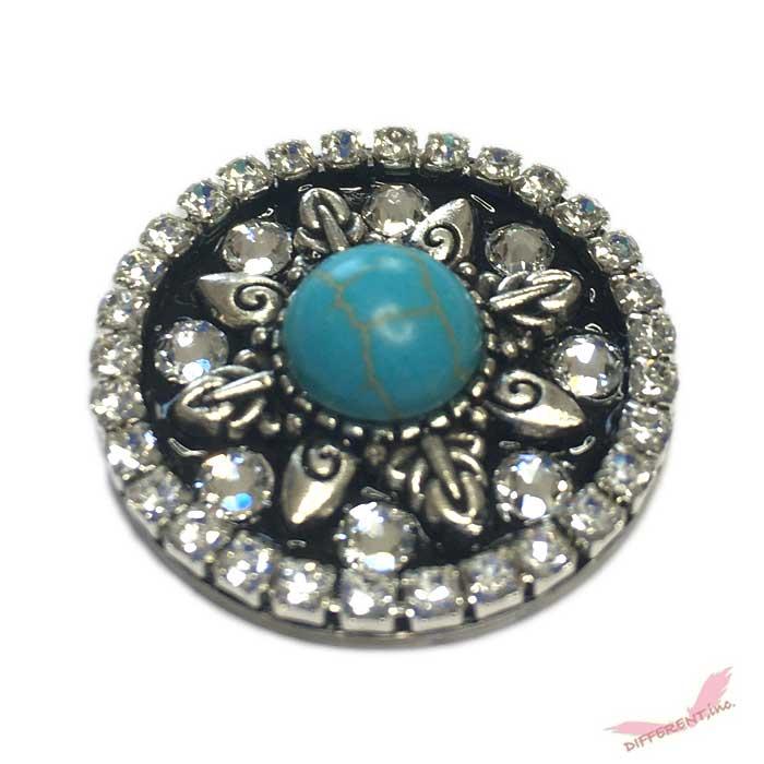 古代デザイン リアルターコイズ スワロフスキー ラインストーン ゴルフマーカー クリップ付 |  | 02