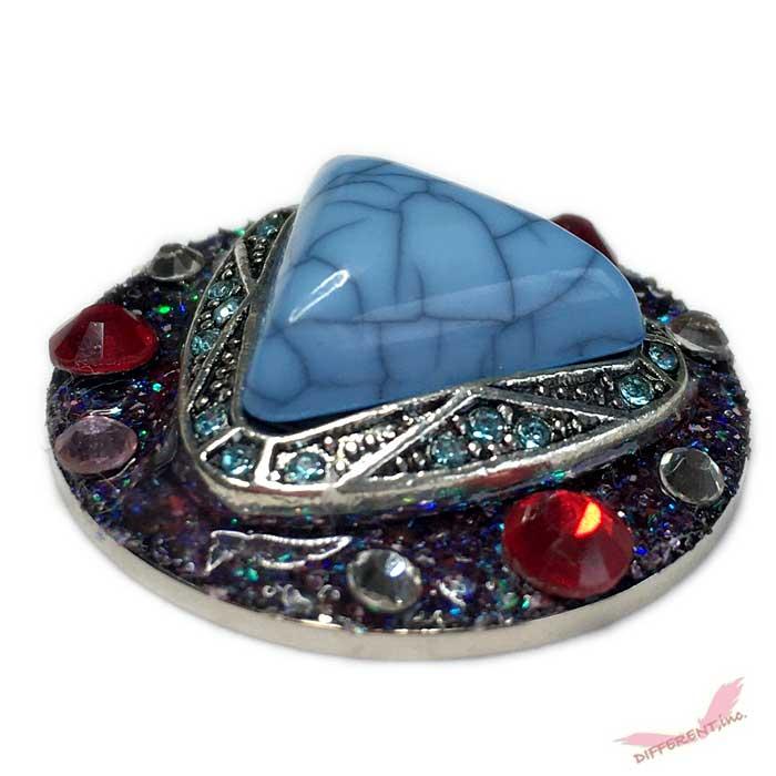 ボヘミアンデザイン 大粒ターコイズ風トライアングル 30mm ゴルフマーカー クリップ付 |  | 03