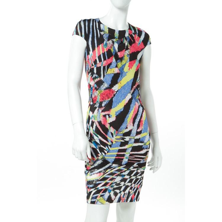 今月限定 特別大特価 17年春夏 ジャストカヴァリ Just Cavalli ワンピース 半袖 タイトワンピース Uネック レディース Ct0393 841 マルチ 爆売り Www Doctor Plan Com