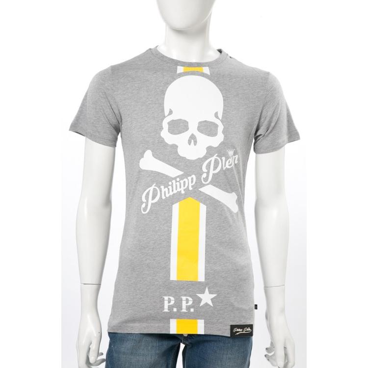 17年春夏新作 フィリッププレイン Philipp Plein Tシャツ 半袖 丸首 メンズ P17c Mtk0086 グレー 17ss Sale Www Workplace No