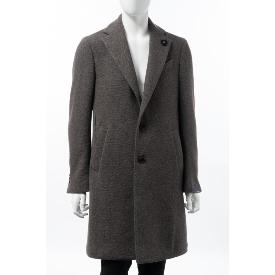 未使用品 送料無料 Lardini ブラウン Ilae メンズ 3つボタン シングル チェスターコート コート ラルディーニ 人気ブランド コート アウター