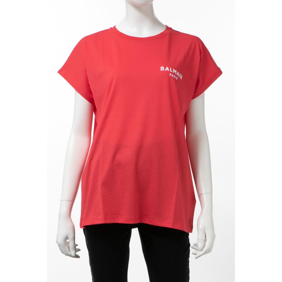 【福袋セール】 バルマン BALMAIN Tシャツ 半袖 丸首 クルーネック レディース TF11351 I382 レッド 2020年春夏新作, 美StarShop bd94bc2e