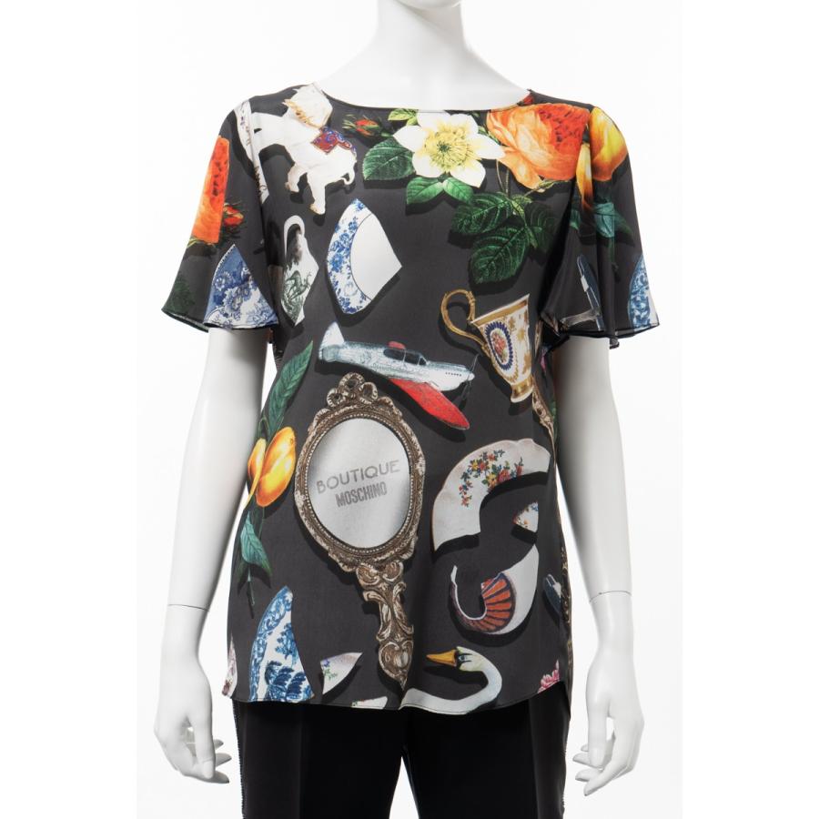 ブティック モスキーノ BOUTIQUE MOSCHINO Tシャツ 半袖 丸首 クルーネック レディース HA0201 0854 ダークグレー  :4205265:DIFFUSION - 通販 - Yahoo!ショッピング