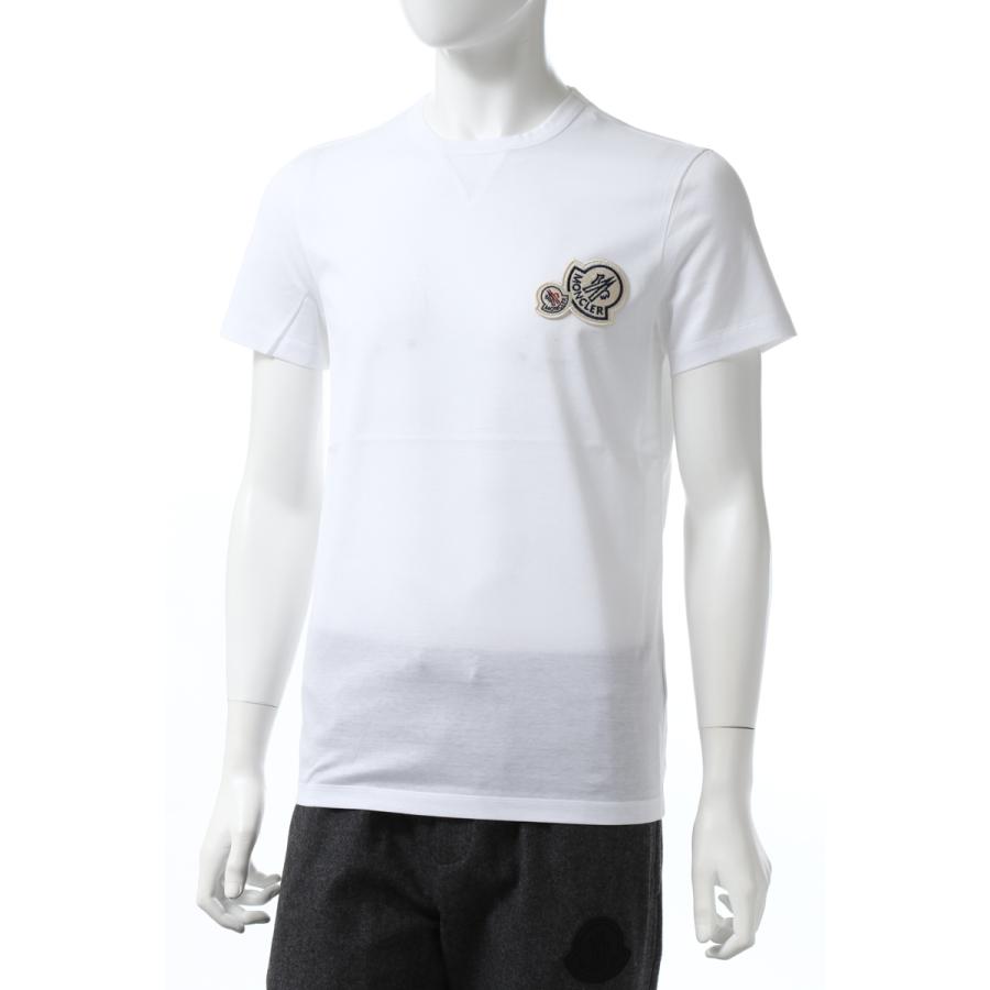 モンクレール Tシャツ 半袖 丸首 クルーネック メンズ 8C78100 8390Y ホワイト 2020年秋冬新作 MONCLER