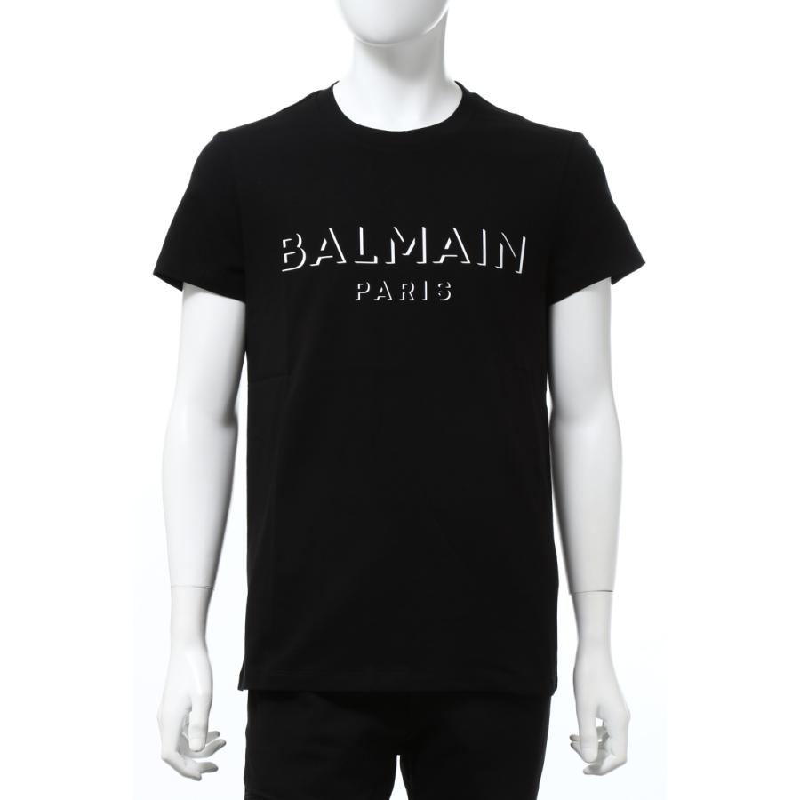 人気ブランドを バルマン Balmain Tシャツ 半袖 丸首 クルーネック メンズ Uh I364 ブラック 年秋冬 内祝い Sufianshawa Com