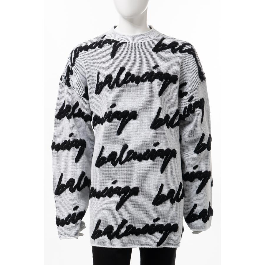 バレンシアガ セーター ニット 丸首 クルーネック オーバーサイズ メンズ T3180 ホワイト ブラック 年秋冬新作 Balenciaga Diffusion 通販 Yahoo ショッピング