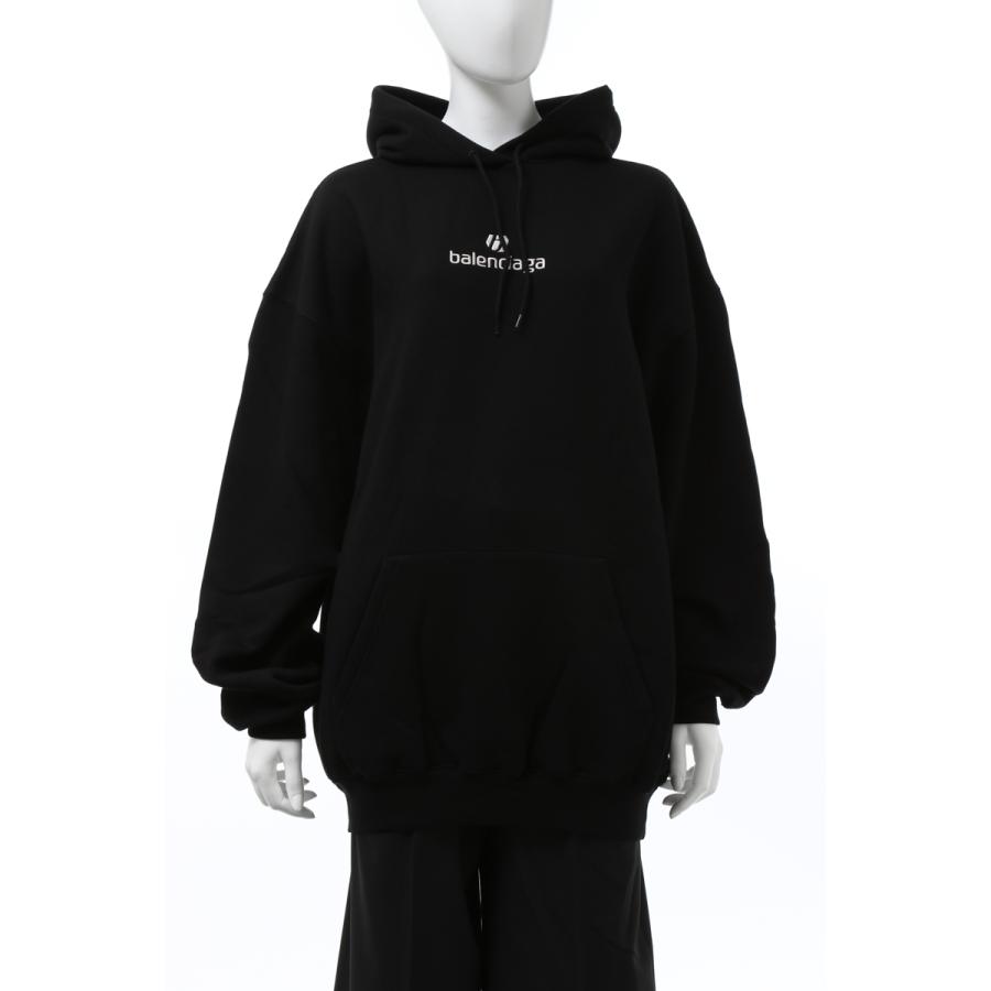 バレンシアガ ファッション トレーナー Balenciaga スウェットパーカー フーディー 裏起毛 レディース トレーナー Tjve1 ブラック 年