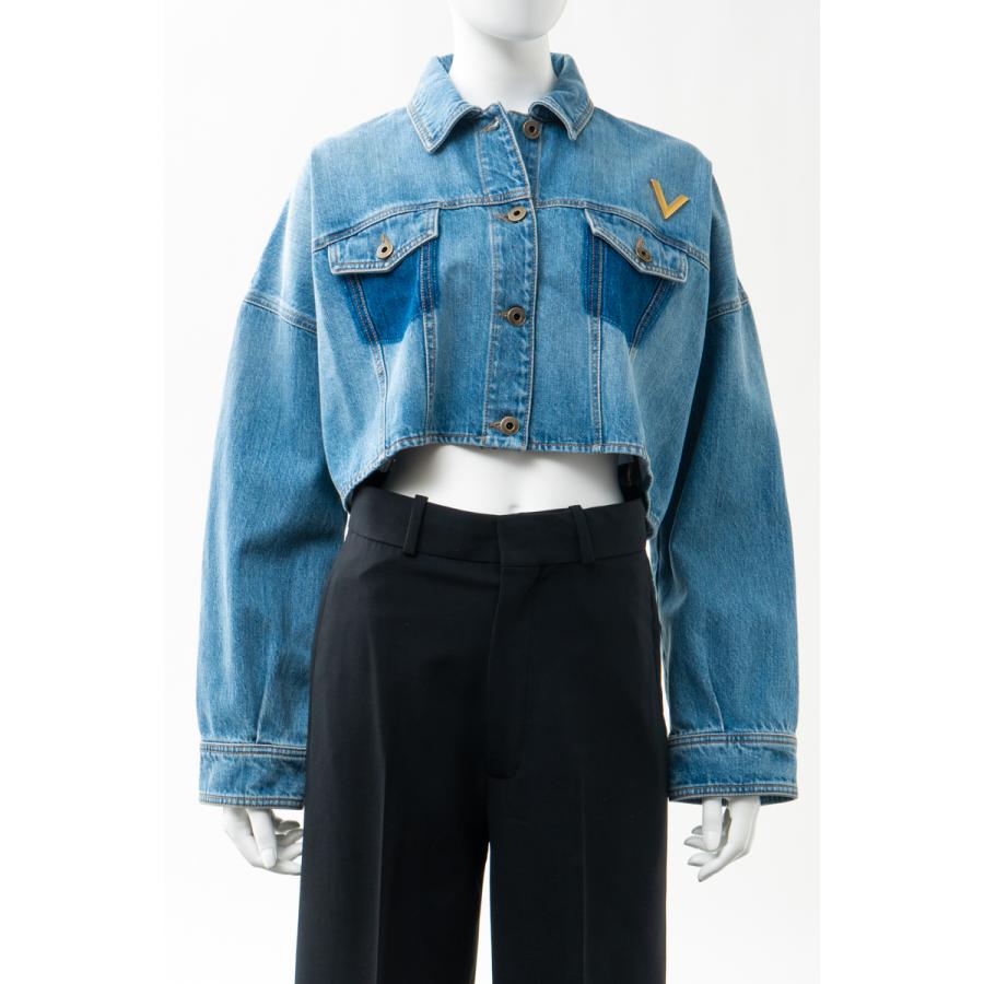 ヴァレンティノ ブルゾン ジージャン ファッション Gジャン デニムジャケット レディース デニムジャケット Vb3dc01y559 21年春夏新作 デニム Valentino 21年春夏新作 Diffusion 仕入値引