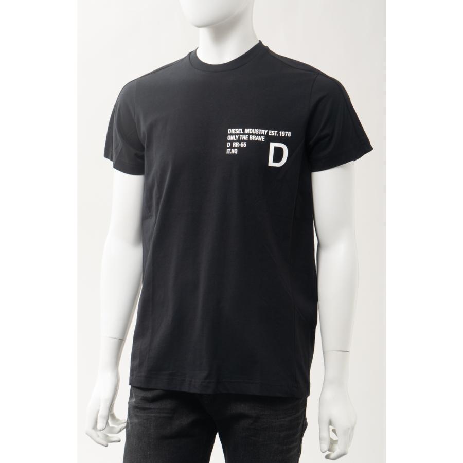 ディーゼル Tシャツ 半袖 丸首 クルーネック T-HOVER MAGLIETTA メンズ 00SEEX 0091A ブラック DIESEL