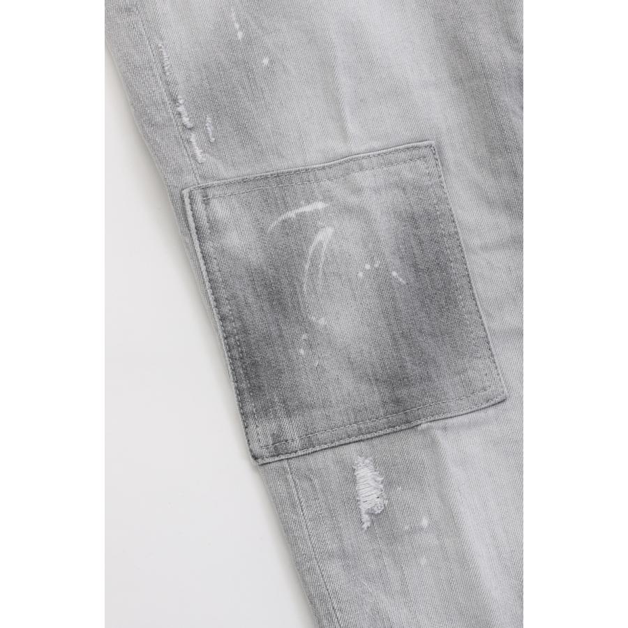 ディースクエアード ジーンズパンツ デニム ダメージデニム クラッシュデニム SKATER JEAN メンズ S74LB0987S30260 グレー  DSQUARED2 2021年秋冬新作