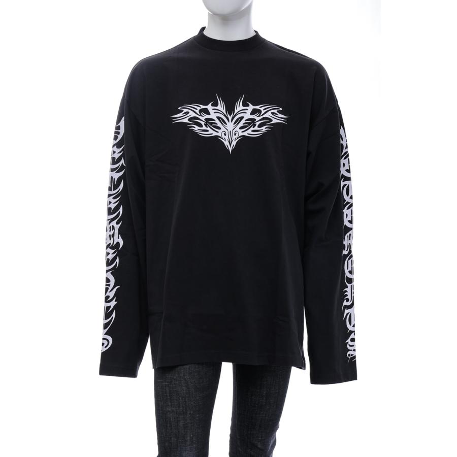 ヴェトモン ロングＴシャツ ロンT 長袖 丸首 クルーネック メンズ UA52TR590B ブラック Vetements 2021年秋冬新作(23123円)