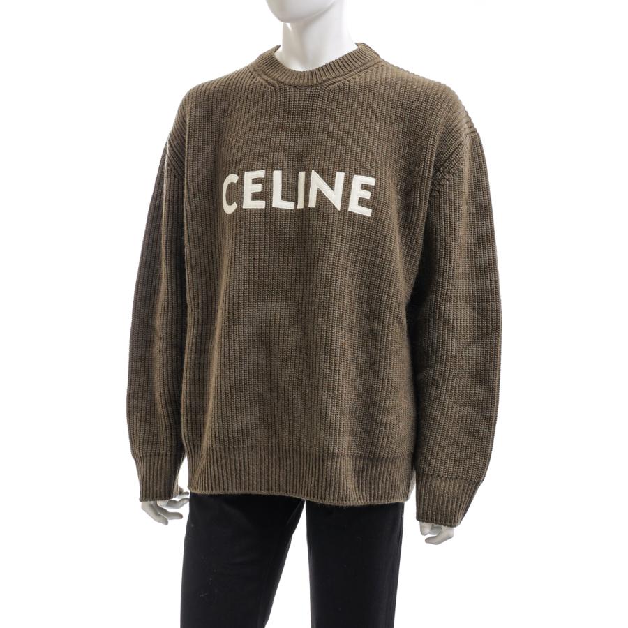 セリーヌ セーター ニット 丸首 クルーネック メンズ 2A19R205O カーキ
