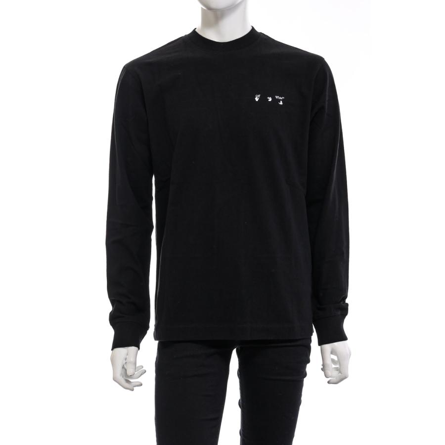 オフホワイト ロングＴシャツ ロンT 長袖 丸首 クルーネック OMAB064F21JER011 メンズ AB064F21 JER011 ブラック OFF-WHITE 2021年秋冬新作