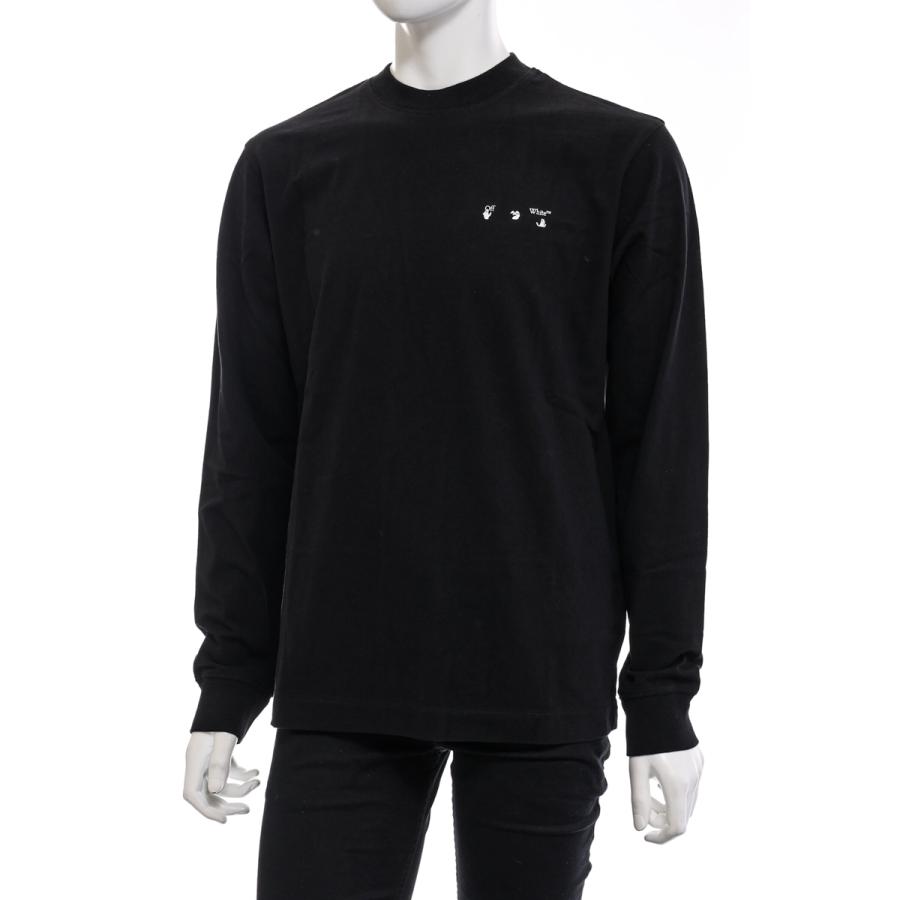 オフホワイト ロングＴシャツ ロンT 長袖 丸首 クルーネック OMAB064F21JER011 メンズ AB064F21 JER011 ブラック OFF-WHITE 2021年秋冬新作 オフホワイト ロングＴシャツ ロンT 長袖 丸首 クルーネック OMAB064F21JER011 AB064F21 JER011 ブラック OFF WHITE