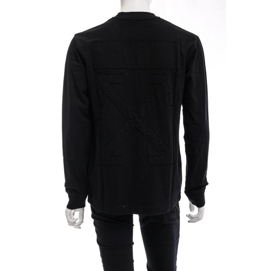 オフホワイト ロングＴシャツ ロンT 長袖 丸首 クルーネック OMAB064F21JER011 メンズ AB064F21 JER011 ブラック OFF-WHITE 2021年秋冬新作 オフホワイト ロングＴシャツ ロンT 長袖 丸首 クルーネック OMAB064F21JER011 AB064F21 JER011 ブラック OFF WHITE