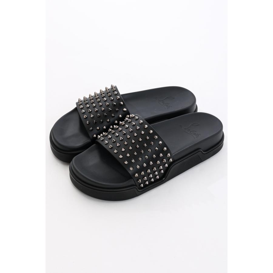 クリスチャンルブタン サンダル シャワーサンダル 靴 Pool Fun Flat メンズ Black Gunmetal Christian Louboutin 22年秋冬新作 Aoi Cc Jp