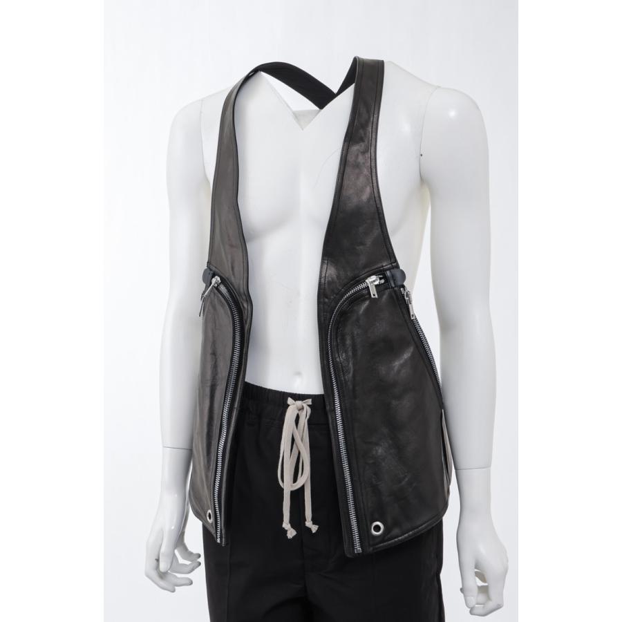 リックオーエン ベスト レザーベスト RU01C4763LNV09 BAUHAUS VEST