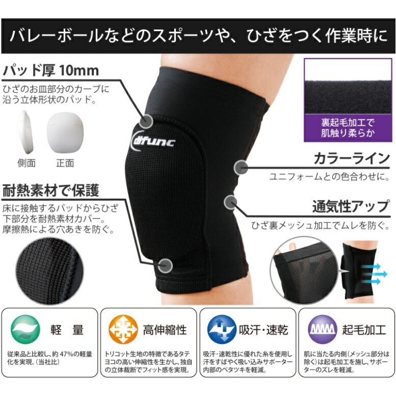 【メール便だと送料無料】2個SET パッド付ヒザサポーター D&M ディーアンドエム トリコットニーパッド D810 | 2個組 サポーター バレー トリコット | D&M | 03