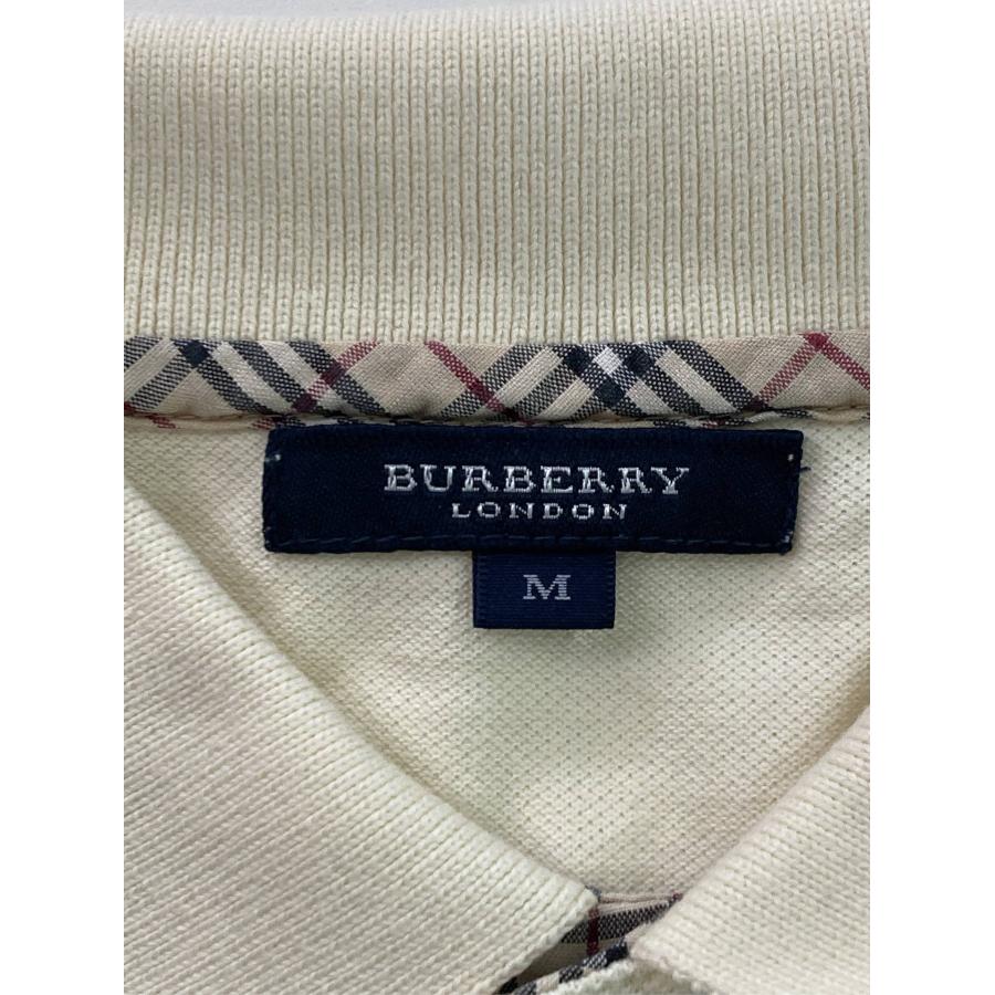 BURBERRY LONDON バーバリーロンドン ポロシャツ M アイボリー 無地 チェック柄 ワンポイント ブランドロゴ 半袖 メンズ |  | 02